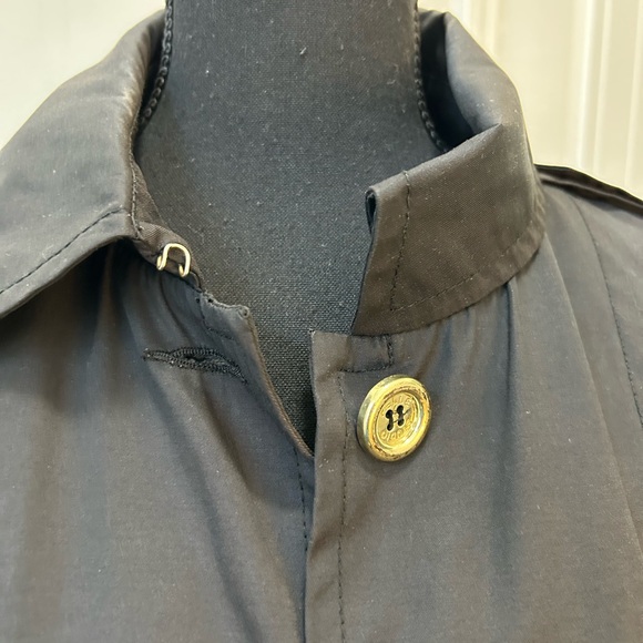 Pelle Studio Black Trench Coat with Gold Buttons - Picture 2 of 10